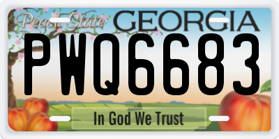 GA license plate PWQ6683