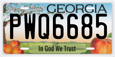 GA license plate PWQ6685