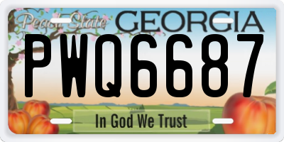 GA license plate PWQ6687