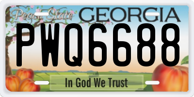 GA license plate PWQ6688