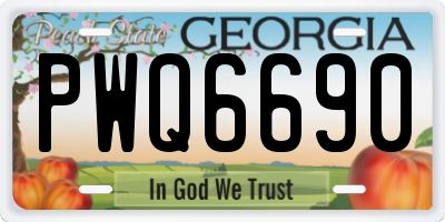 GA license plate PWQ6690