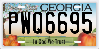 GA license plate PWQ6695