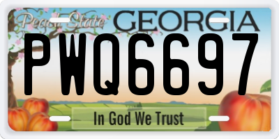GA license plate PWQ6697