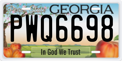 GA license plate PWQ6698