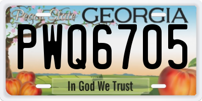 GA license plate PWQ6705