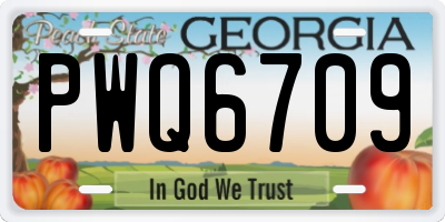 GA license plate PWQ6709