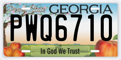 GA license plate PWQ6710