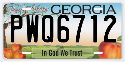 GA license plate PWQ6712