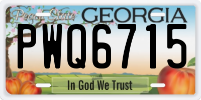 GA license plate PWQ6715