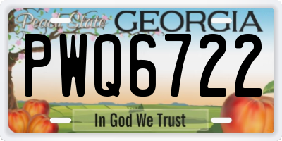 GA license plate PWQ6722