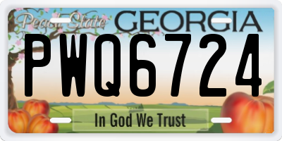 GA license plate PWQ6724