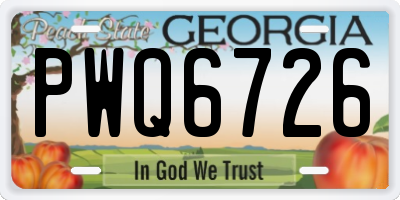 GA license plate PWQ6726
