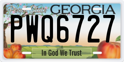 GA license plate PWQ6727