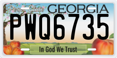 GA license plate PWQ6735