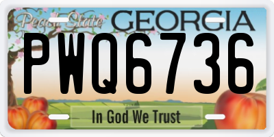 GA license plate PWQ6736