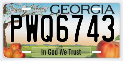 GA license plate PWQ6743