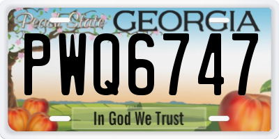 GA license plate PWQ6747