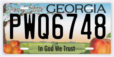GA license plate PWQ6748