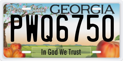 GA license plate PWQ6750