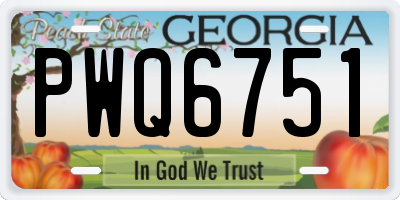 GA license plate PWQ6751