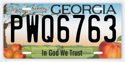 GA license plate PWQ6763
