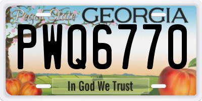 GA license plate PWQ6770