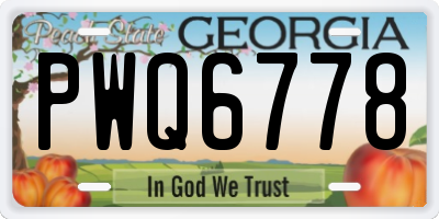 GA license plate PWQ6778