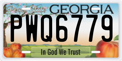 GA license plate PWQ6779