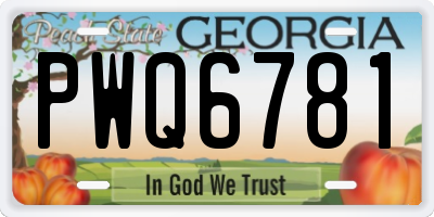 GA license plate PWQ6781