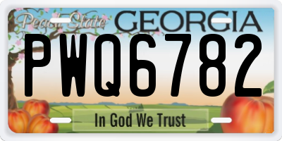 GA license plate PWQ6782