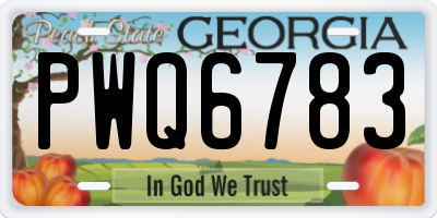 GA license plate PWQ6783