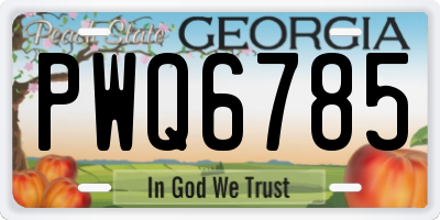 GA license plate PWQ6785