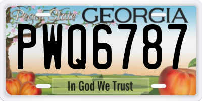 GA license plate PWQ6787