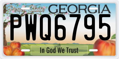GA license plate PWQ6795