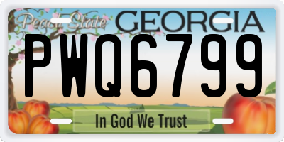 GA license plate PWQ6799