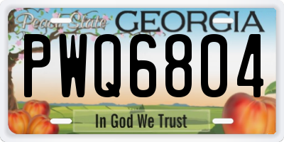 GA license plate PWQ6804