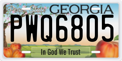 GA license plate PWQ6805