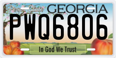 GA license plate PWQ6806