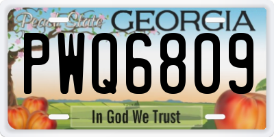 GA license plate PWQ6809