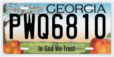 GA license plate PWQ6810