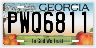 GA license plate PWQ6811