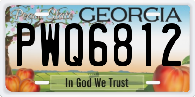 GA license plate PWQ6812