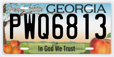 GA license plate PWQ6813