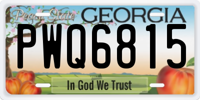 GA license plate PWQ6815