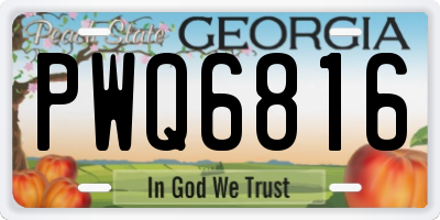 GA license plate PWQ6816