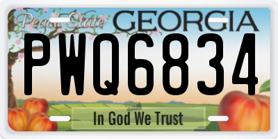 GA license plate PWQ6834