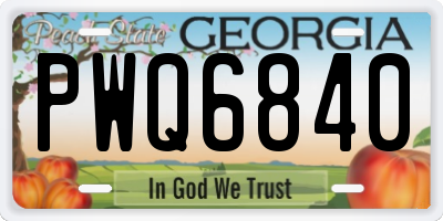 GA license plate PWQ6840