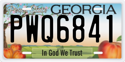 GA license plate PWQ6841