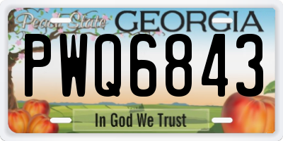 GA license plate PWQ6843