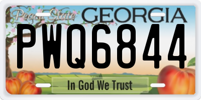 GA license plate PWQ6844